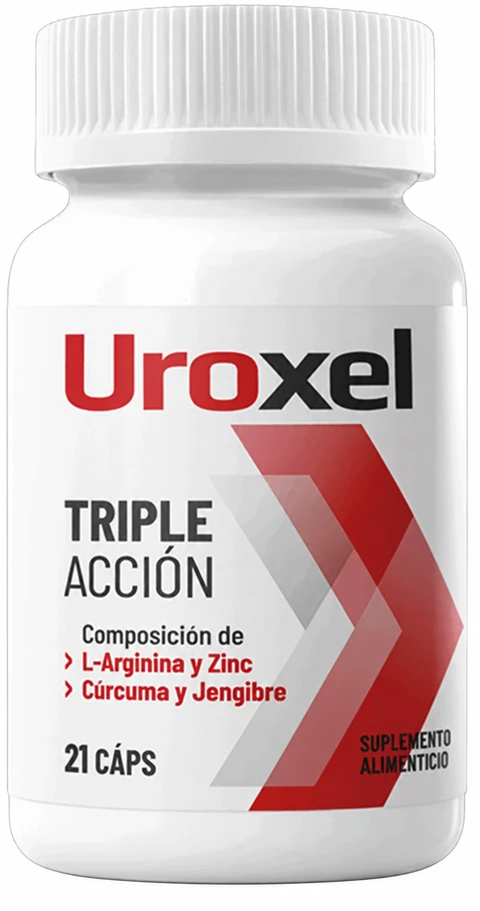Frasco blanco de Uroxel Triple Acción con 21 cápsulas